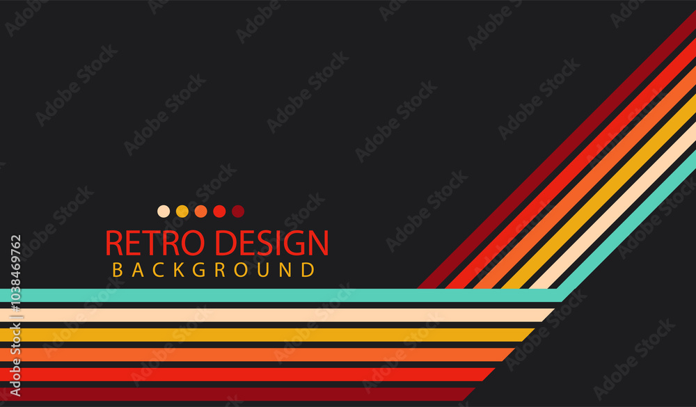 Wall mural abstract geometric retro background with diagonal lines and shapes. vector illustration