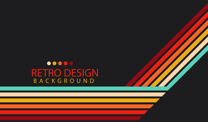 Abstract  geometric retro background with diagonal lines and shapes. Vector illustration