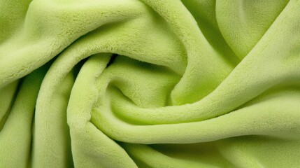 Lime Green Velvet Fabric Texture, Close-up of soft lime green velvet fabric, showcasing its rich texture and luxurious sheen. 