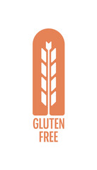 gluten free logo. spike symbol and gluten free concept on white background