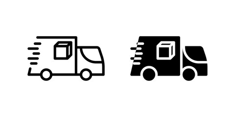 Icon of a truck, representing shipping, logistics, and deliveries in online shopping.