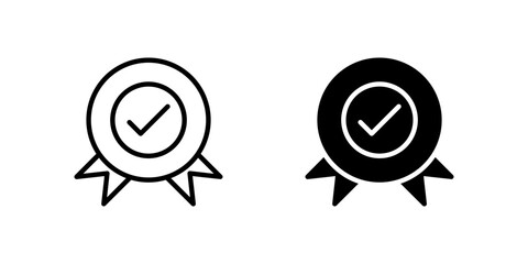 Icon of a badge with a check mark, representing product guarantees and quality.