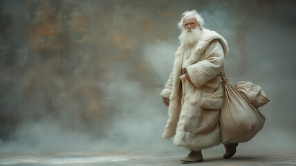 Santa Claus. Happy New Year. Holiday postcard. Xmas. Merry Christmas. 
