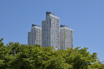 Obraz premium 韓国の新都市：坪村（ピョンチョン・Pyeongchon）の街並み