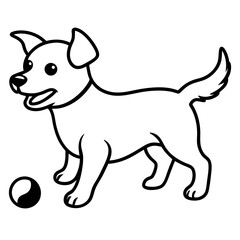 A cute dog playing vector 