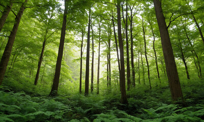 Fototapeta premium 짙은 안개에 가려진 신비로운 산 풍경 멋진 봉우리 풍경