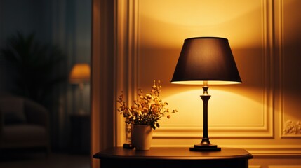Table Lamp with Flowers