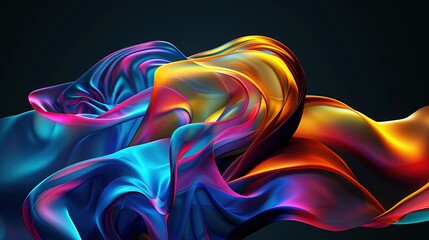 Fototapeta na wymiar Colorful abstract fabric twist forming a dynamic and flowing design