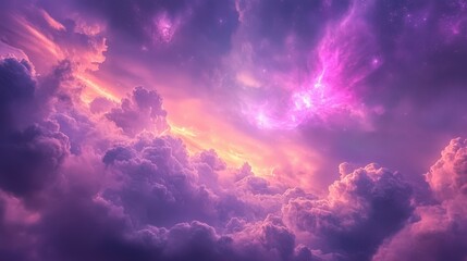 Obraz premium Vibrant Cosmic Cloudscape