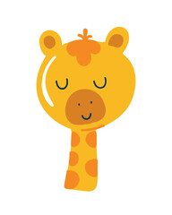 Cute cartoon giraffe, vector illustration for children's books and toys