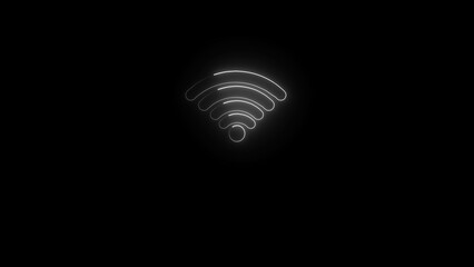 Wifi neon internet signal light glow icon vector. 3d wireless digital router symbol for mobile...