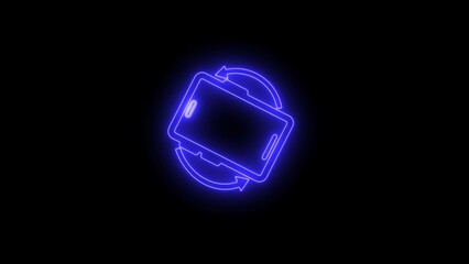 Rotate smartphone isolated icon. Neon icon.  Bright electric symbol