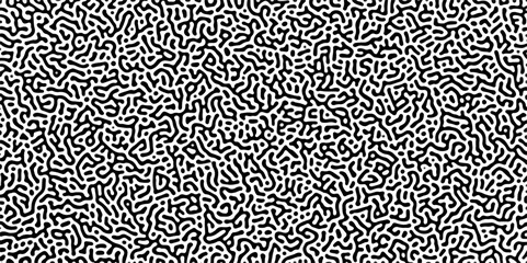 Organic seamless patterns with rounded lines Diffusion reaction background. Monochrome background of natural organic forms motion. Overlay template abstract Turing organic wallpaper background.