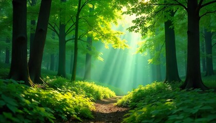 Obraz premium Aerial view of forest, ecosystem and healthy environment. Texture of green tree forest. 