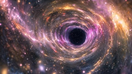 Cosmic vortex with swirling galaxies and stars