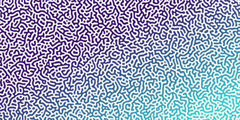 Abstract Reaction-diffusion Turing pattern natural texture purple and gradient color scheme. Linear design with biological algorithm psychedelic background. Reaction-diffusion or truing patter