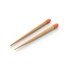 Wooden Chopsticks with Orange Tips
