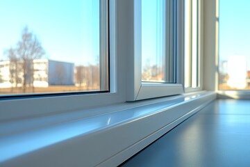 Fototapeta premium Examples of contemporary window profiles on indoor sills. Generative Ai