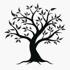 Obraz premium Elegant Tree and Branches Silhouette Vector Illustration