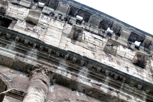 Roma Collesium, Historical Building Detail, Close Up, Macro