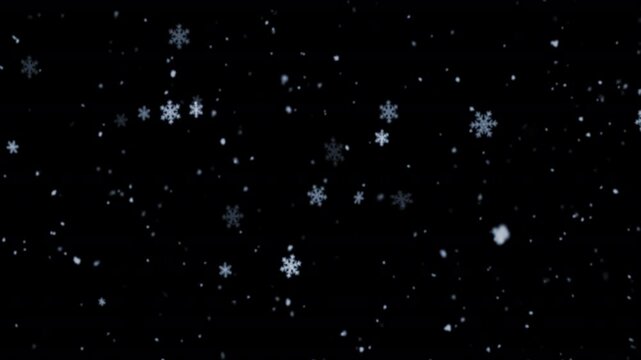 A Beautiful Snowfall Overlay on a Dark Background Scene