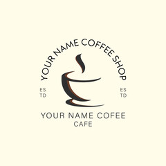 Obraz premium Vector Logo Coffee Shop Vintage