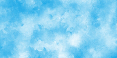 abstract Blue sky with white clouds background, Sky shades aquarelle painted paper textured canvas for vintage design, hand painted abstract blue watercolor background.