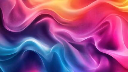 Fototapeta premium Abstract background with colorful flowing waves in blue, pink, orange, and yellow hues.