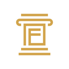 Initial letter F law firm logo design