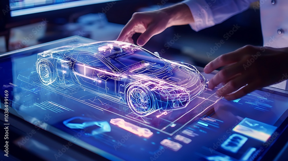 Fototapete Revolutionizing automotive design harnessing ai-driven prototyping to create next-generation vehicles with enhanced precision and innovation