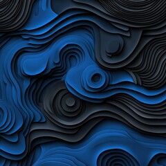 Obraz premium Dark Navy Soft Blue Wave-Like Gradients