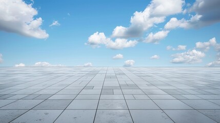 Blue Sky and Tiled Pavement
