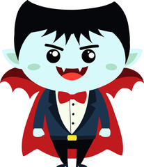 cute dracula cartoon halloween, vampire