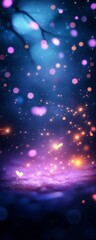 Obraz premium Abstract design of colorful lights and bokeh effects on a dark background.