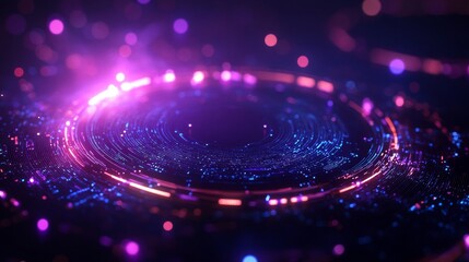 Abstract vibrant digital background with colorful light patterns and effects.