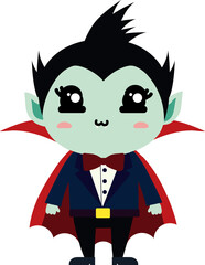 cute dracula cartoon halloween, vampire