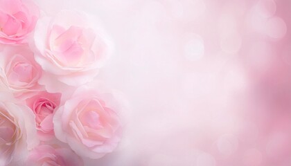 Pink rose on green white background. Background for love and Valentine
