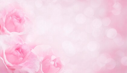 Fototapeta premium Pink rose on green white background. Background for love and Valentine