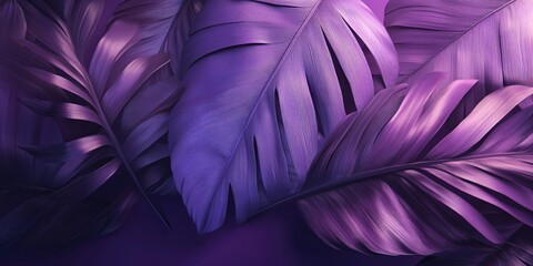Close-up of vibrant purple tropical leaves, showcasing intricate patterns and textures, perfect for nature-inspired themes.