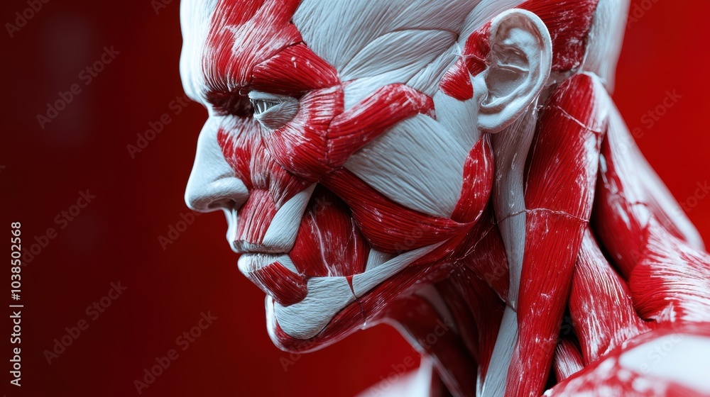 Leinwandbilder exploring the complex anatomy of a red and white muscle model reveals distinct features and textures