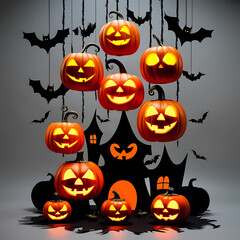 halloween background with pumpkins