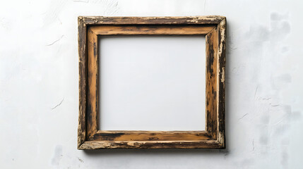 Distressed Wooden Photo Frames with Intricate Detailing for Customization on a Clean White Background