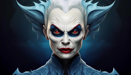 fictional evil cartoon character illustration, portrait