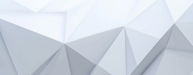 Obraz premium Abstract white background with low poly geometric shapes creating modern and clean aesthetic. interplay of light and shadow adds depth and sophistication to design