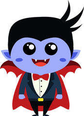 cute dracula cartoon halloween, vampire