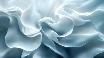 Obraz premium Abstract background of blue, silky fabric with light shining through the folds.