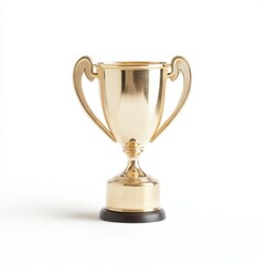 golden trophy cup award on white background