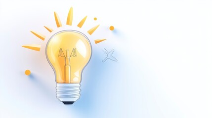 Creative Lightbulb Icon with Radiant Design