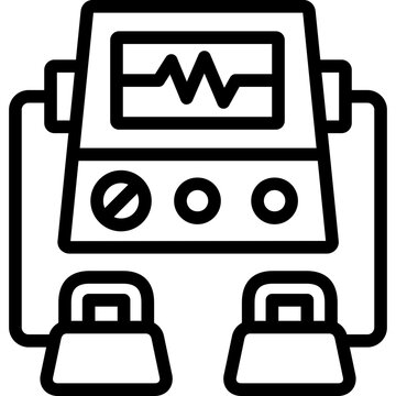 black line art defibrillator machine clip art preview
