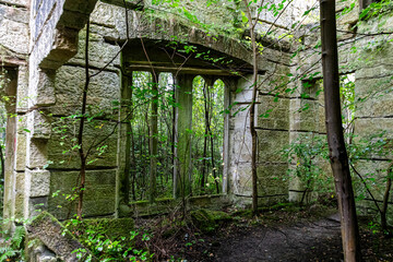 Ruins of Dunmore house Scotland